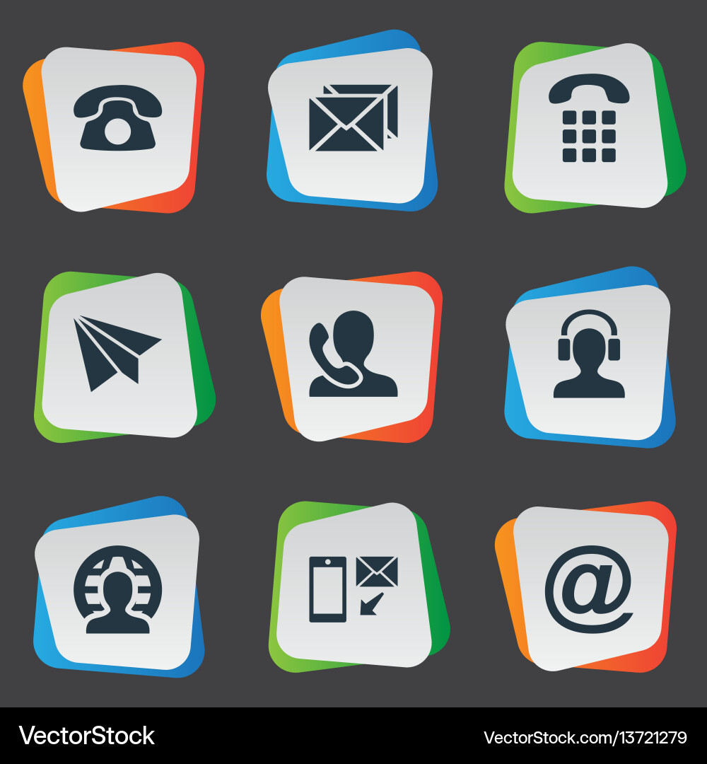 Set of simple connect icons Set of simple connect icons Vector Image