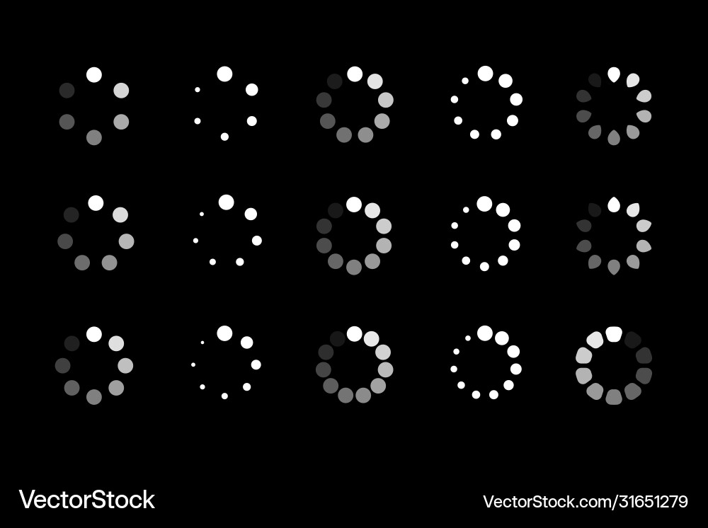 Set website loading icon circle buffer loader Vector Image