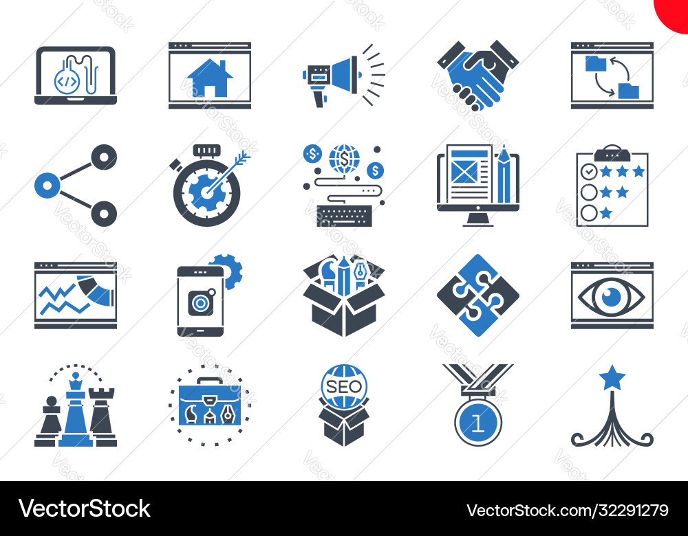 Thin line icons set search engine optimization Vector Image