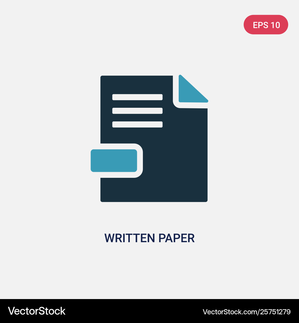 Two color written paper icon from user interface Two color written paper icon from user interface Vector Image