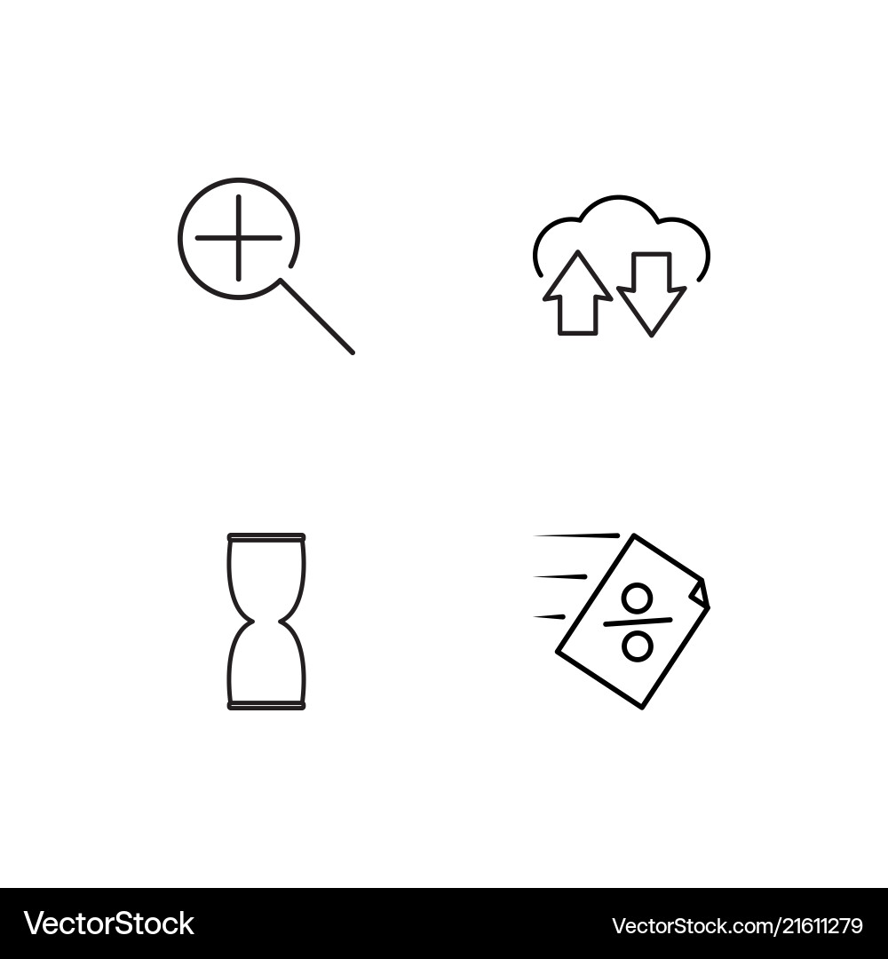Web linear icons set simple outline vector image