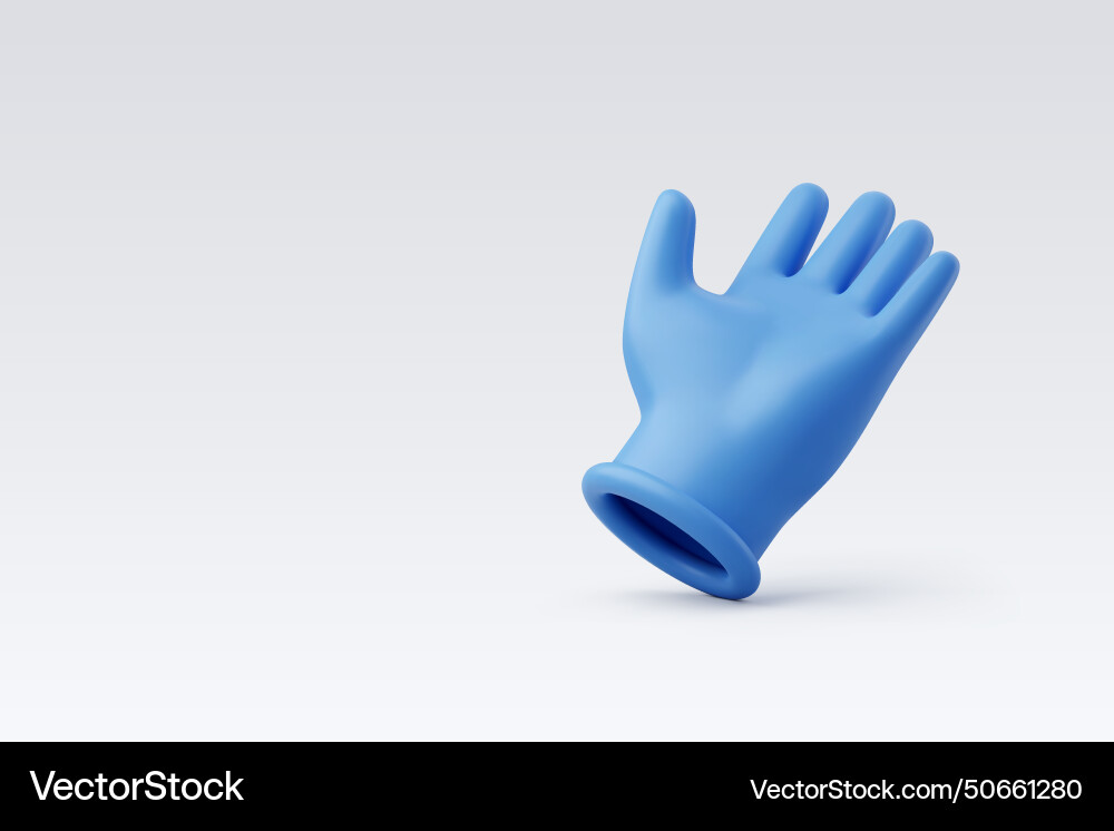 3d blauer medizinischer Handschuhschutz persönlich 3d blauer medizinischer Handschuhschutz persönlich vektorbild