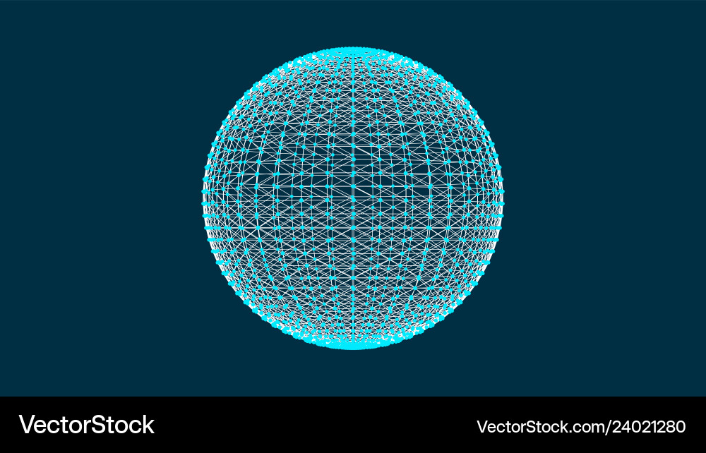 3d sphere with mesh effect abstract connections 3d sphere with mesh effect abstract connections vector image