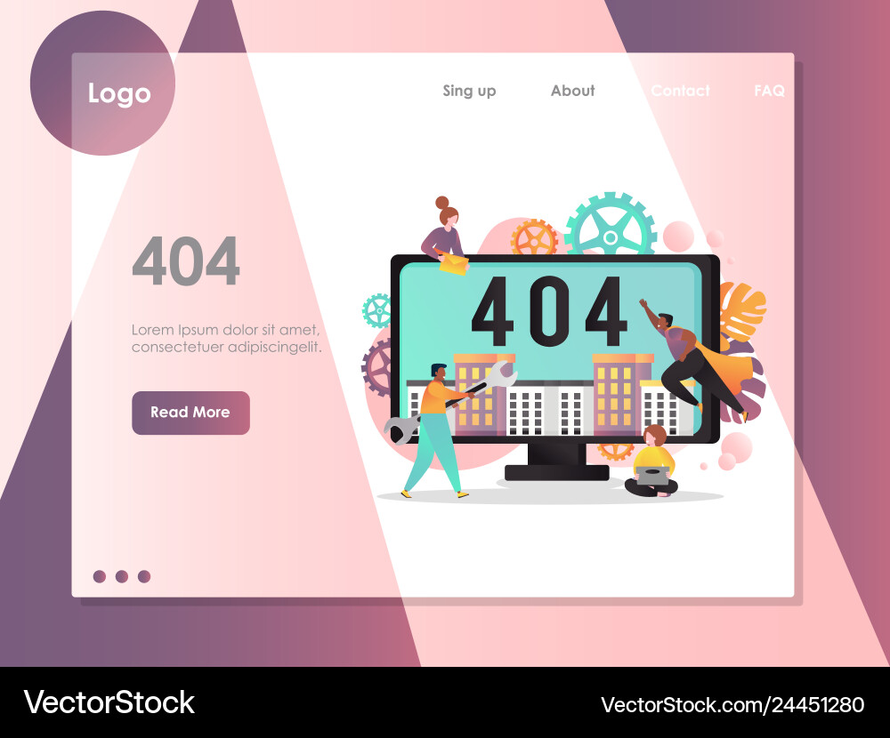 404 page not found error website landing vector image