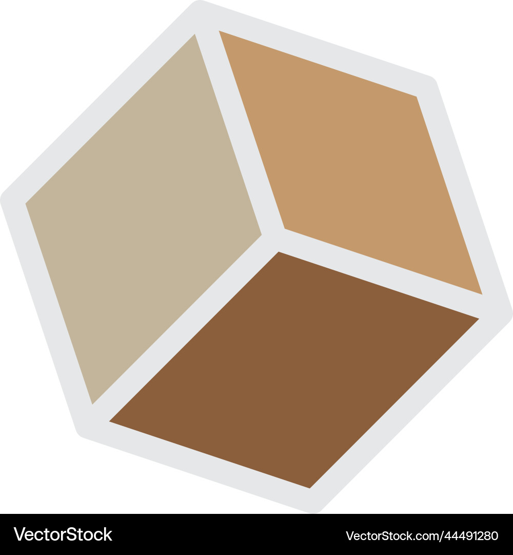 Cube icon cuboid block shape element Vector Image