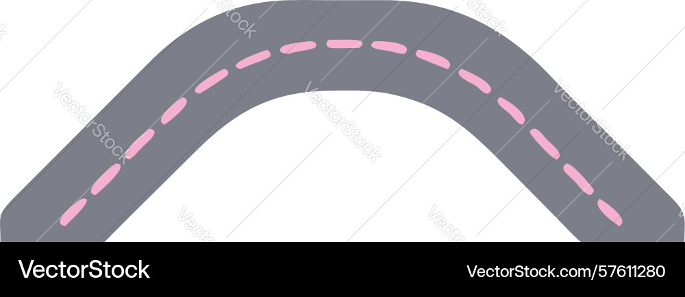 Curved road section for navigation maps design vector image