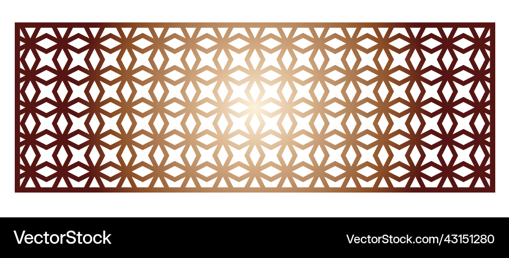 Cutout silhouette panel with ornamental geometric Cutout silhouette panel with ornamental geometric vector image