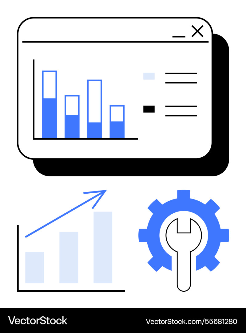 Data analytics concept with bar graphs growth Data analytics concept with bar graphs growth vector image