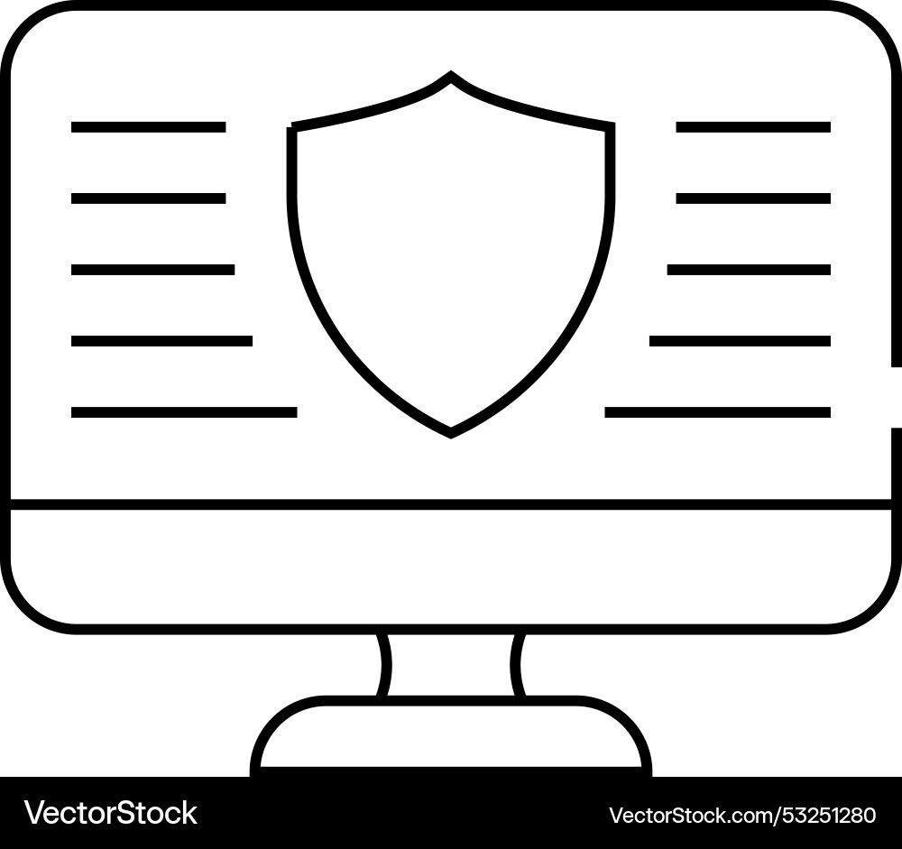 Data security operating system line icon vector image