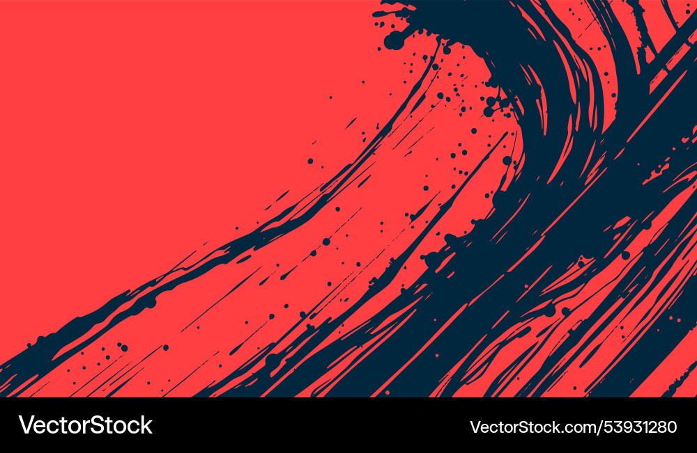 Dynamic Red and Black Abstract Splash vector image