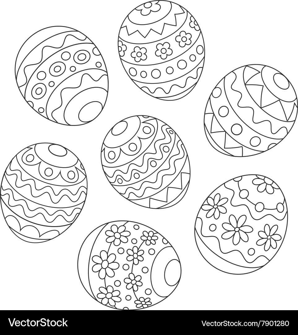 Easter Eggs Collection Royalty Free Vector Image