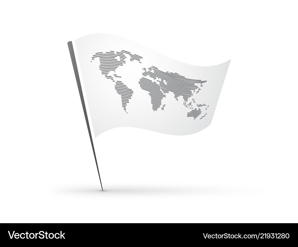 Flag with map of the world Flag with map of the world vector image