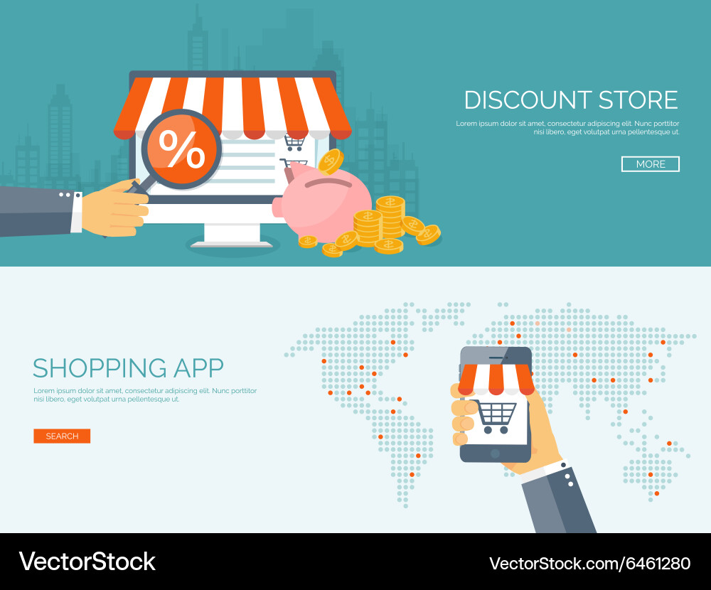 Flat header shopping web vector image