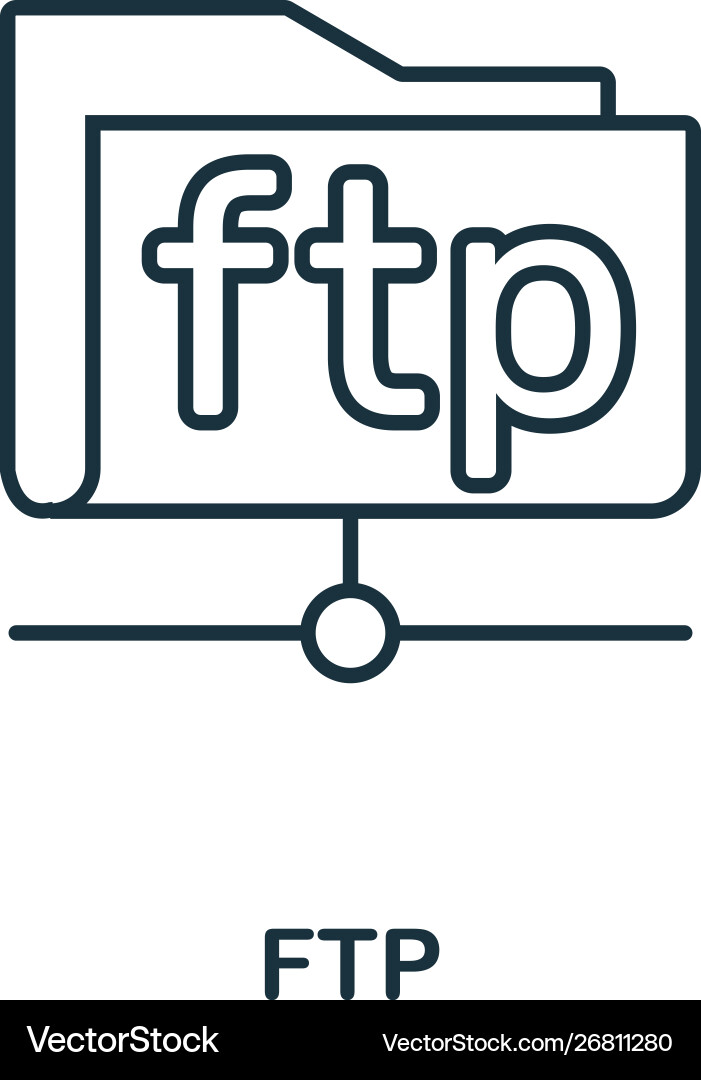 Ftp icon thin outline style design from web Vector Image