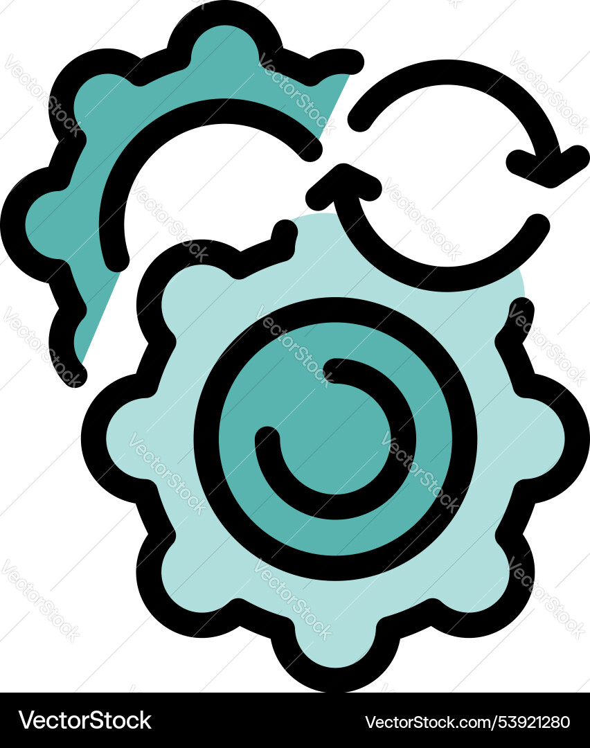 Gears rotating representing continuous improvement Gears rotating representing continuous improvement vector image