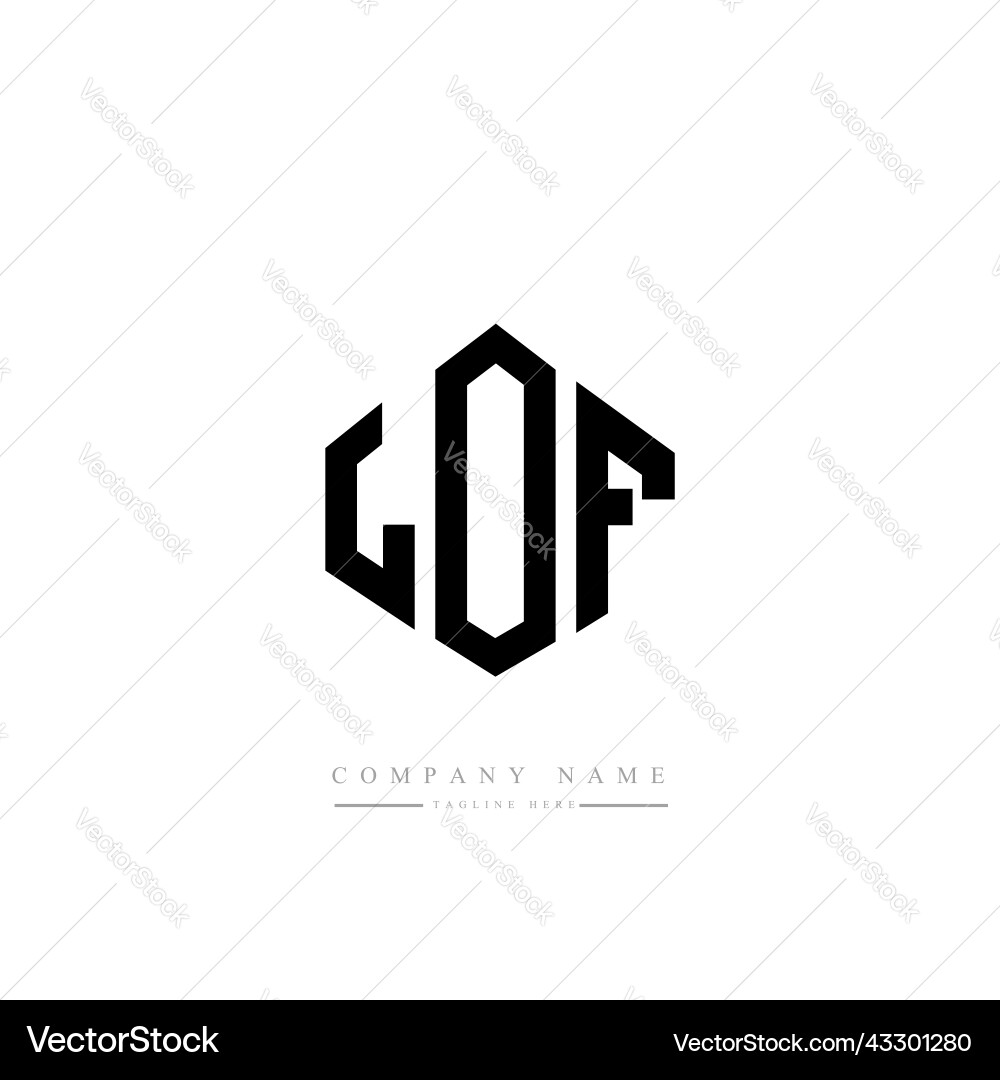 Lof letter logo design with polygon shape Vector Image