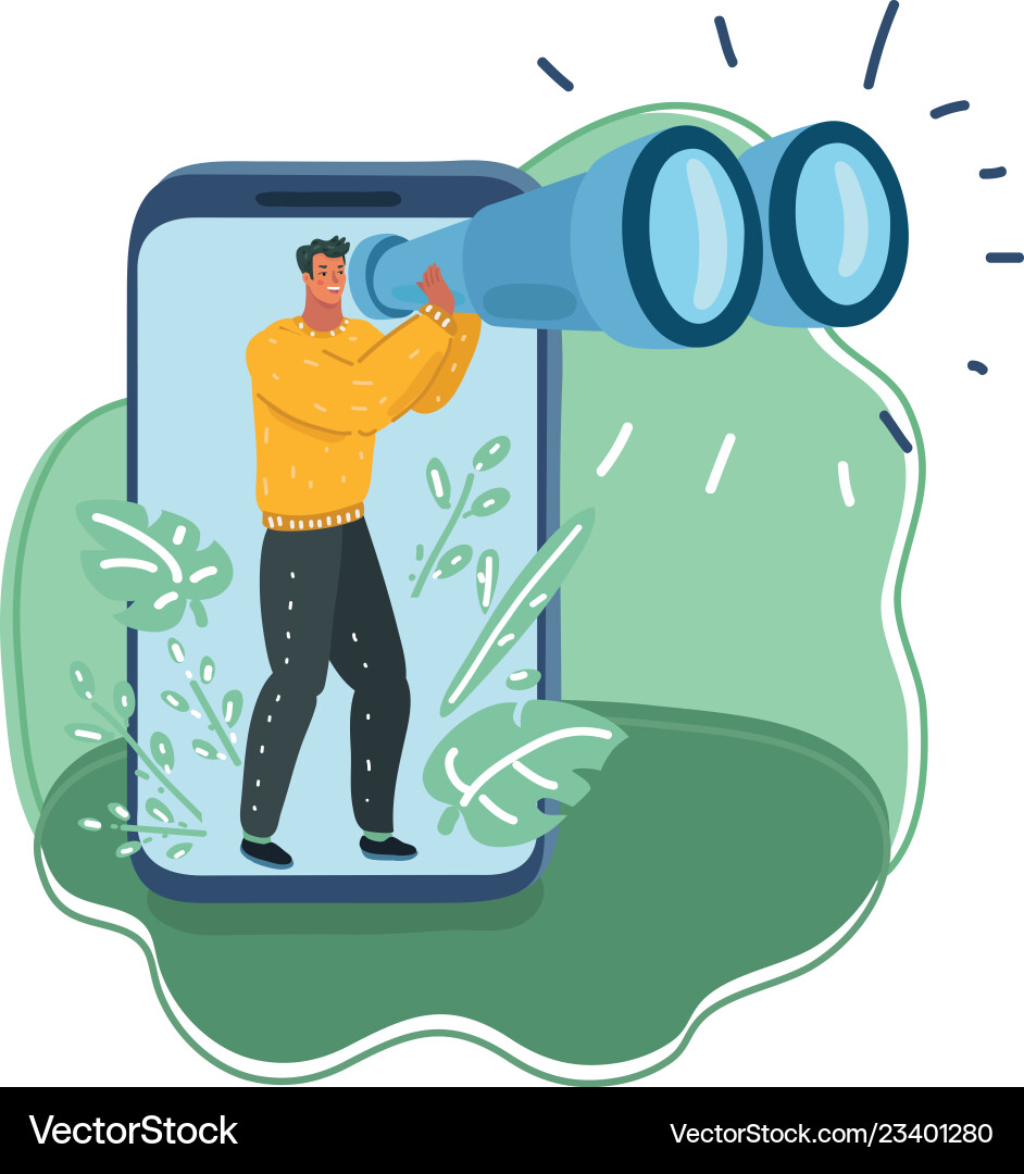 Man Using Binoculars vector image
