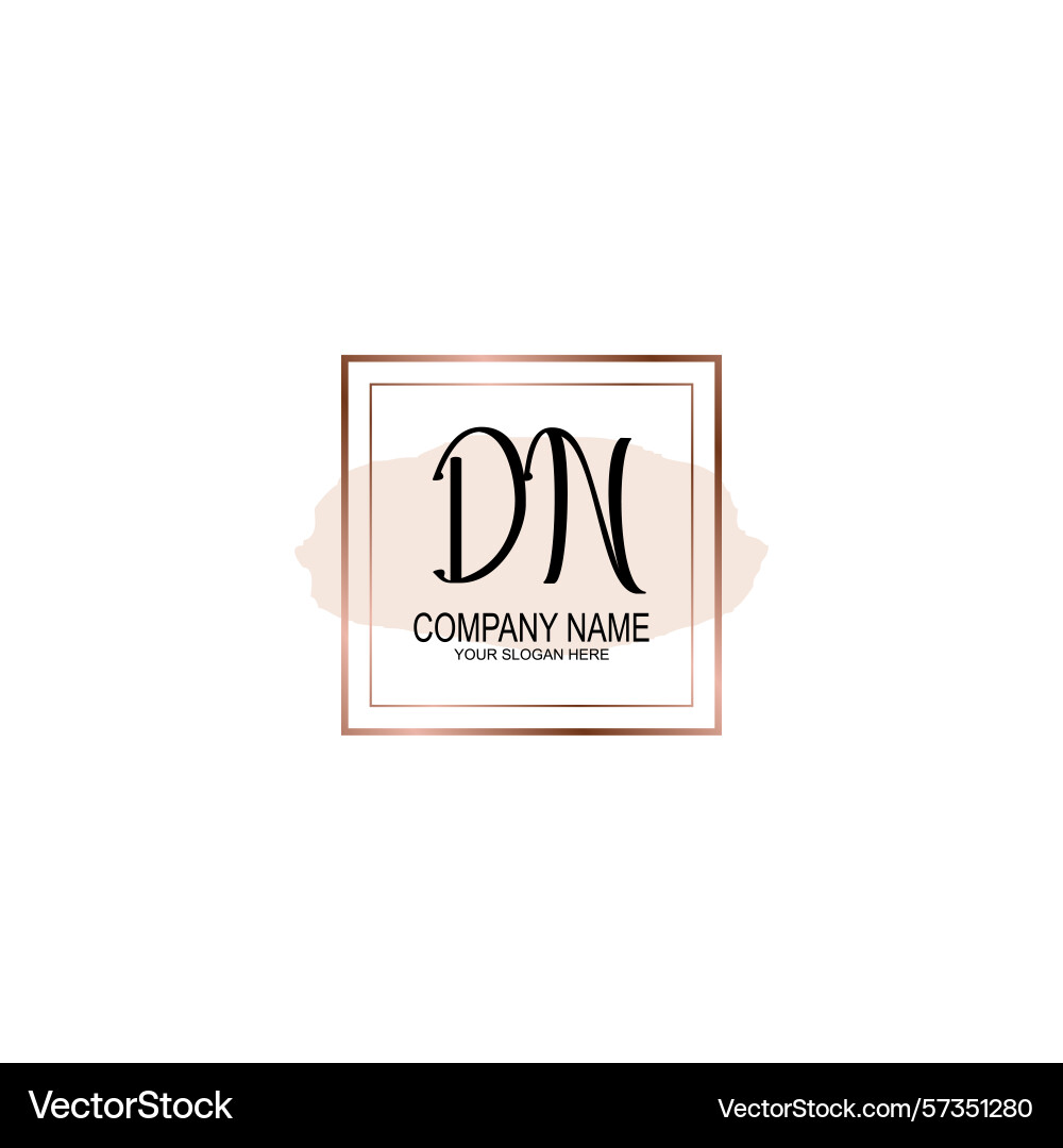 Minimalist handwritten dn initial logos with soft Vector Image