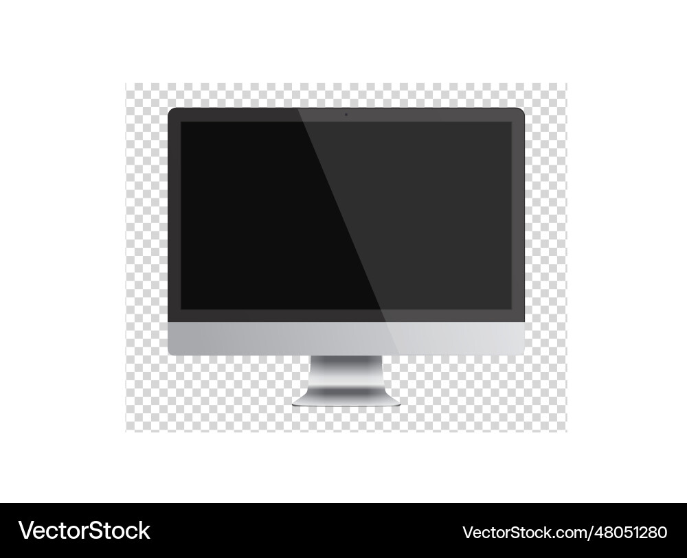 Modern computer monitor display with black screen Vector Image