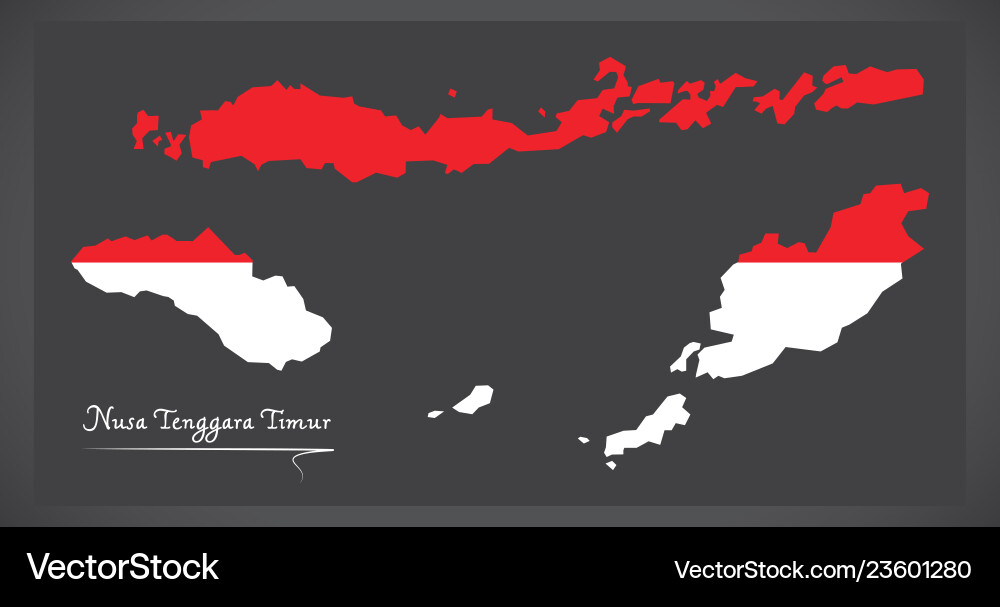 Nusa tenggara timur indonesia map with indonesian Nusa tenggara timur indonesia map with indonesian vector image