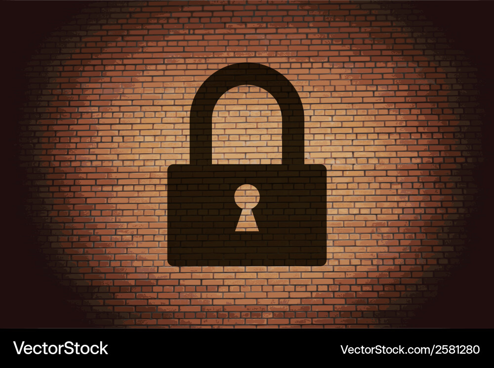 Padlock flat modern web button and space for your vector image