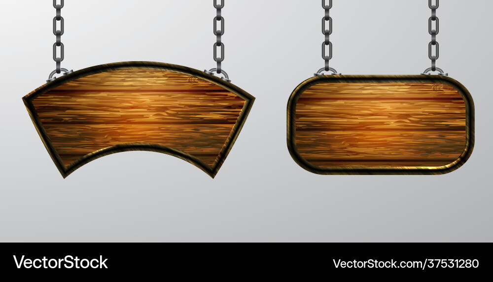 Realistic wooden signboard Realistic wooden signboard vector image