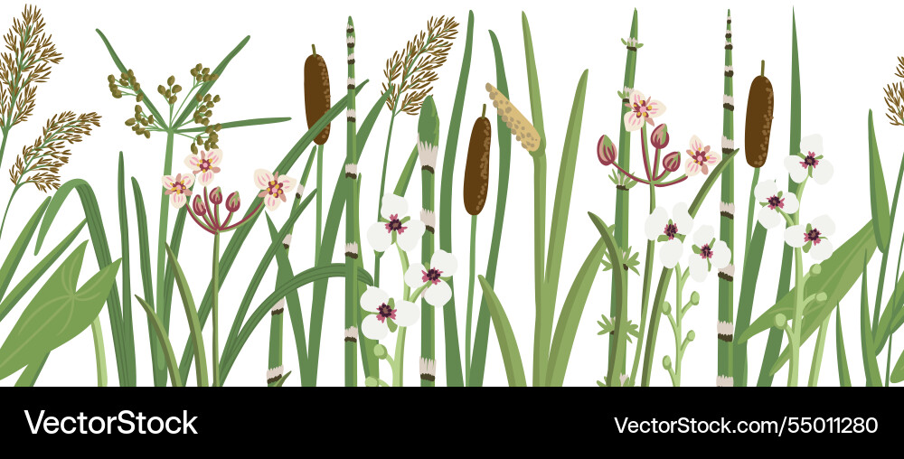 Seamless pattern with lesser bulrush Seamless pattern with lesser bulrush vector image