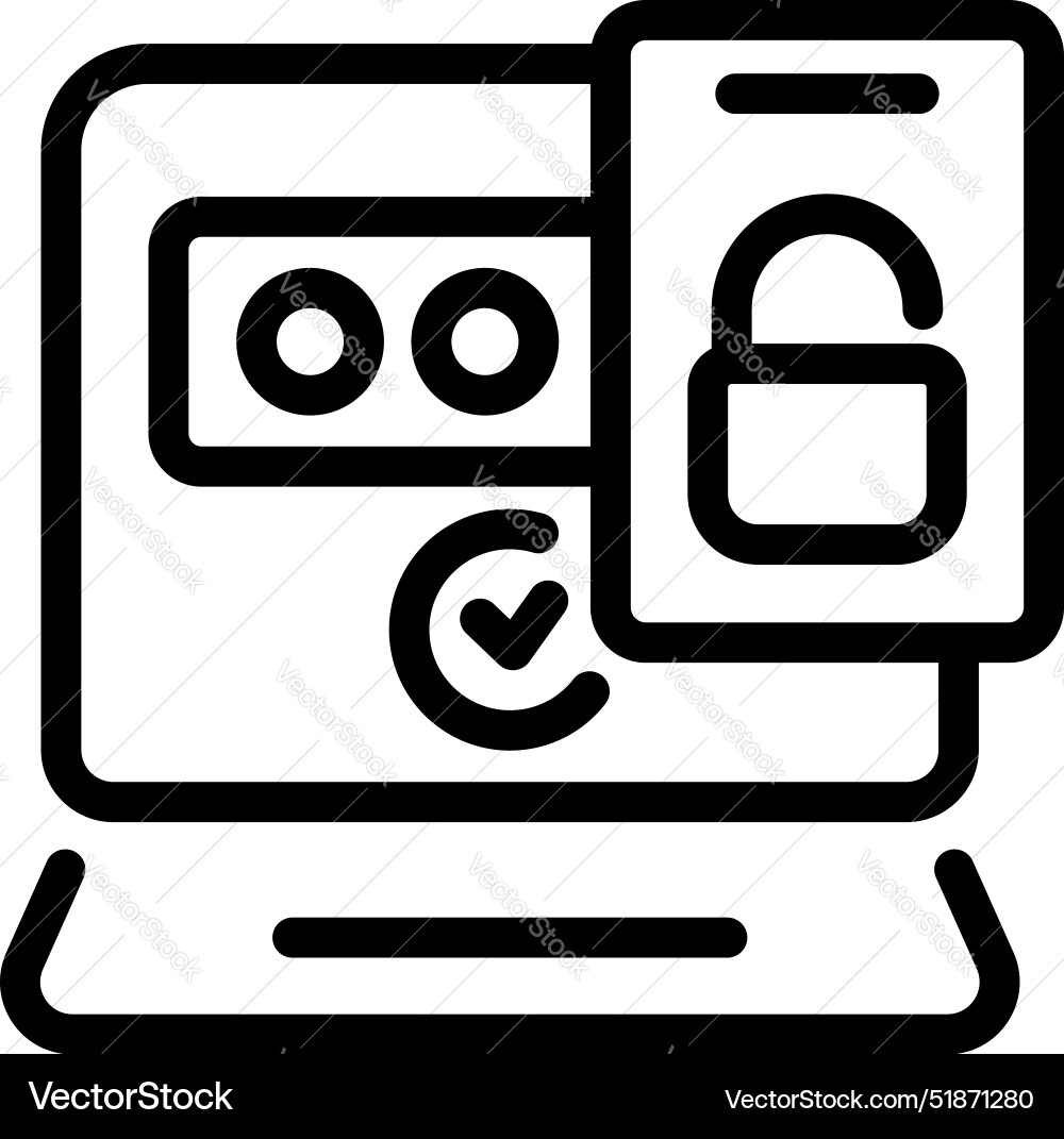 Secure login process with password and two factor Vector Image