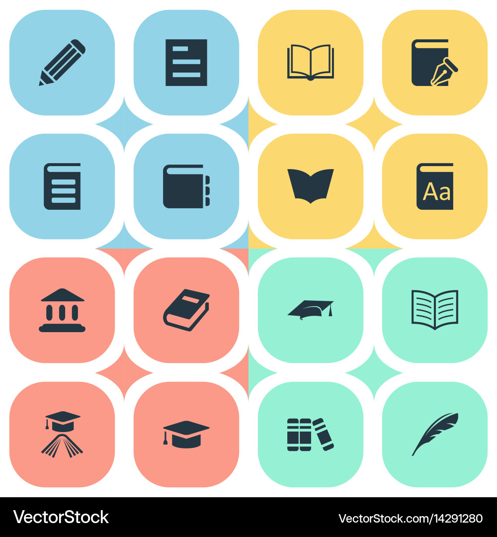 Set of simple knowledge icons vector image