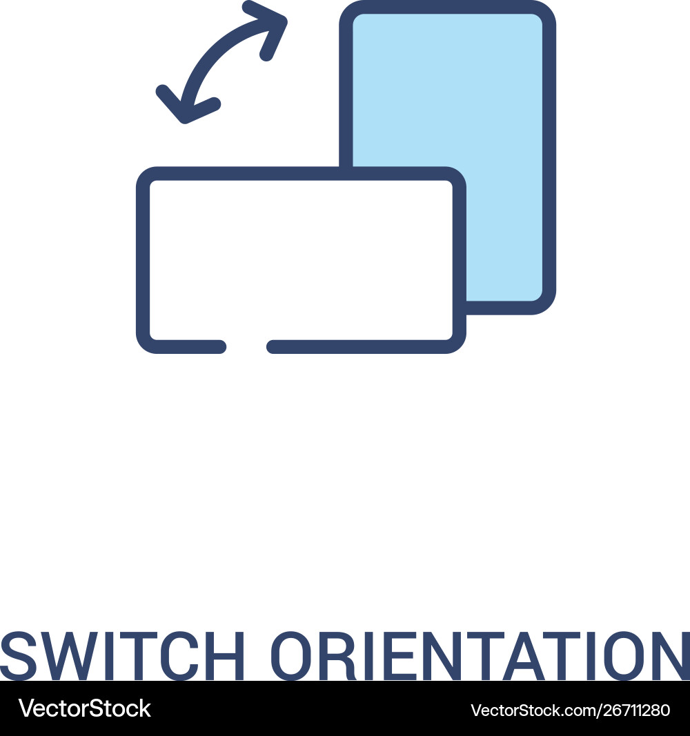 Switch orientation button concept 2 colored icon Switch orientation button concept 2 colored icon Vector Image
