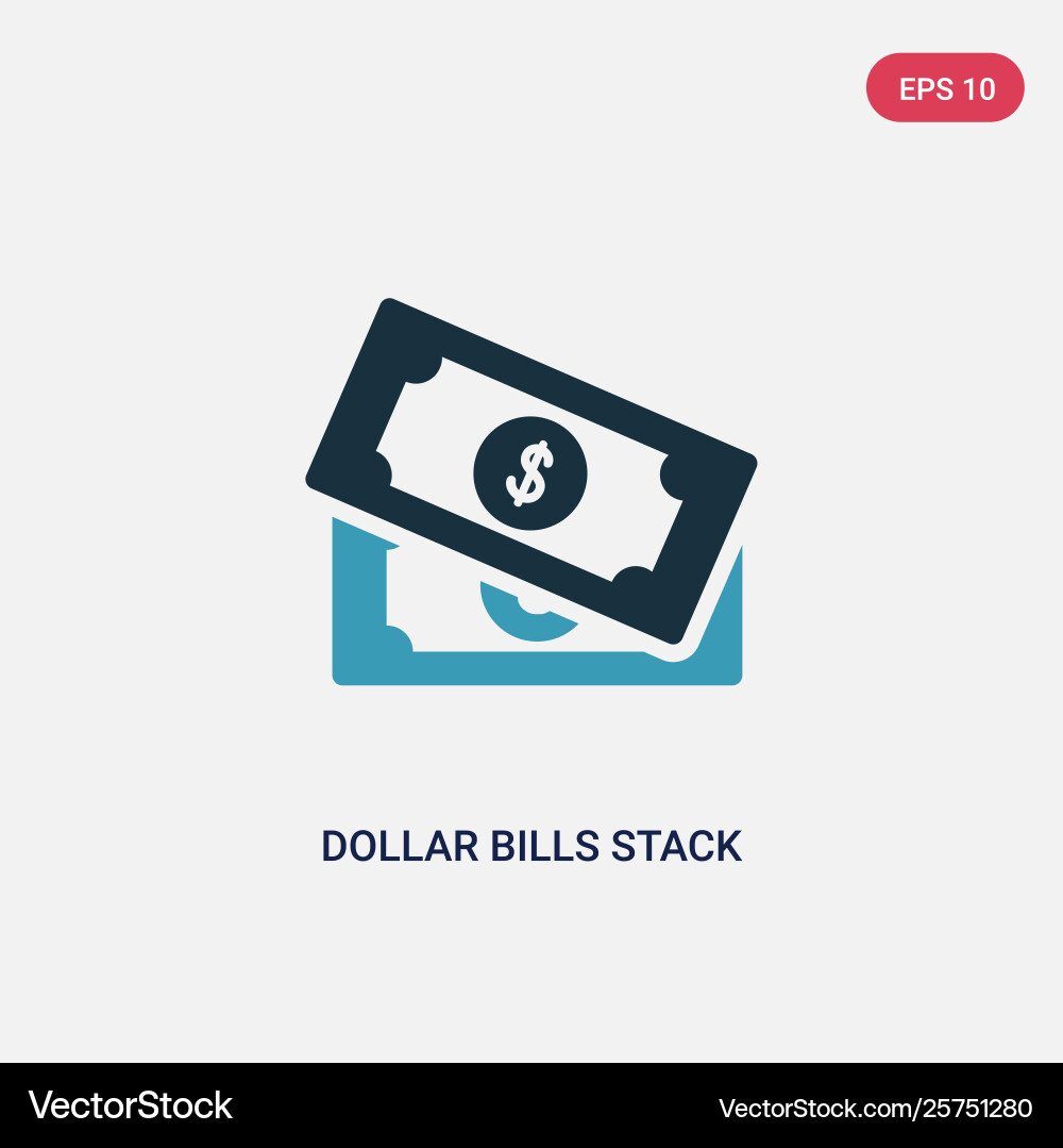 Two color dollar bills stack icon from user Two color dollar bills stack icon from user vector image