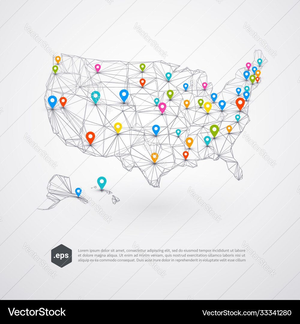 Usa map abstract connection background Usa map abstract connection background Vector Image