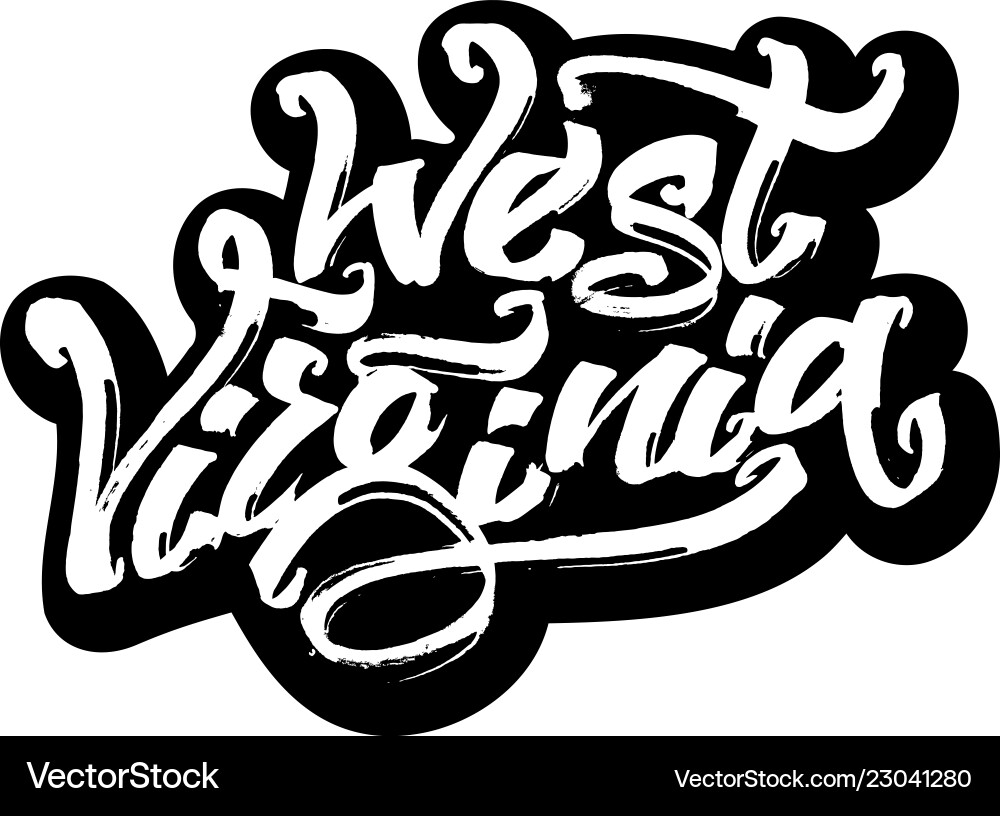 West Virginia Sticker - Modern Calligraphy Vector Image