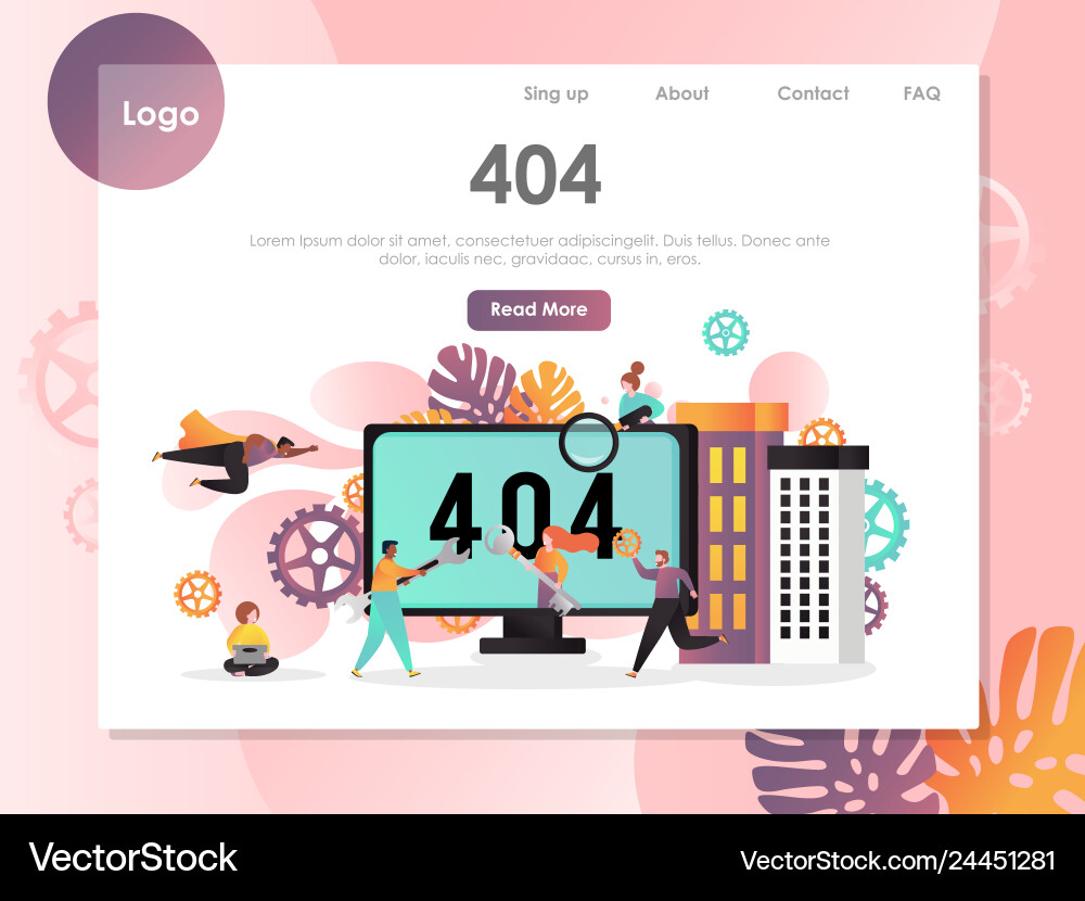 404 Error - Website Not Found vector image