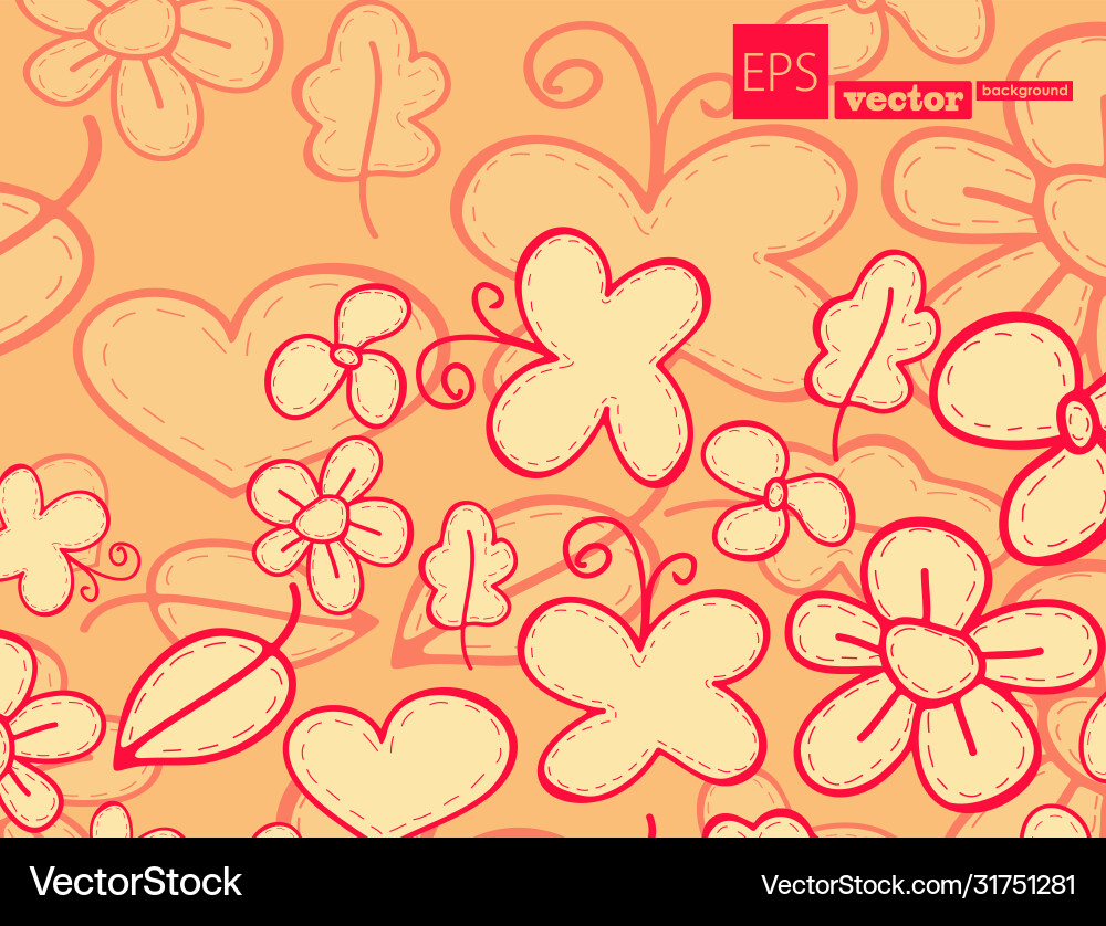 Background spring or summer with clouds ladybug Vector Image
