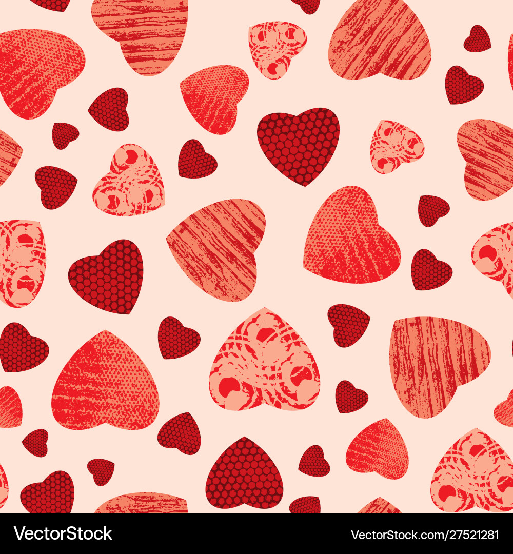 Bouncy heart pattern seamless background design Vector Image