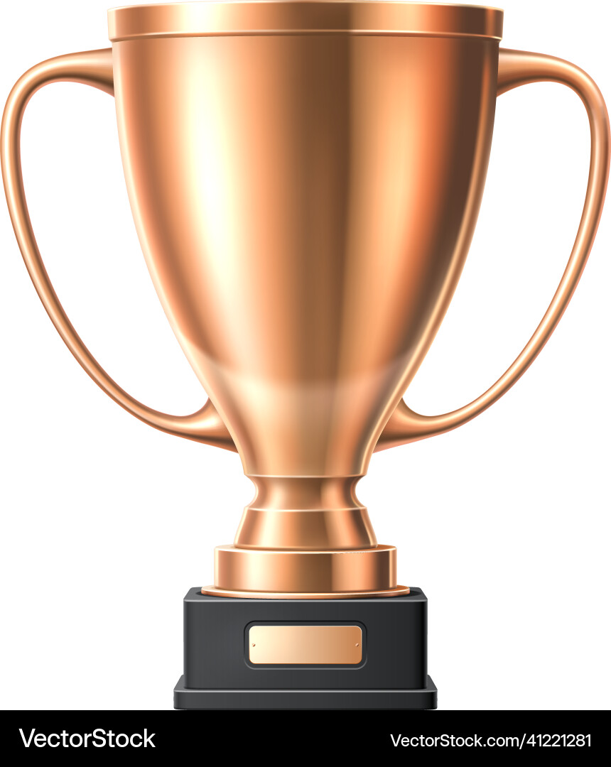 Bronze Tasse dritten Platz Preis realistisches Metall Bronze Tasse dritten Platz Preis realistisches Metall vektorbild
