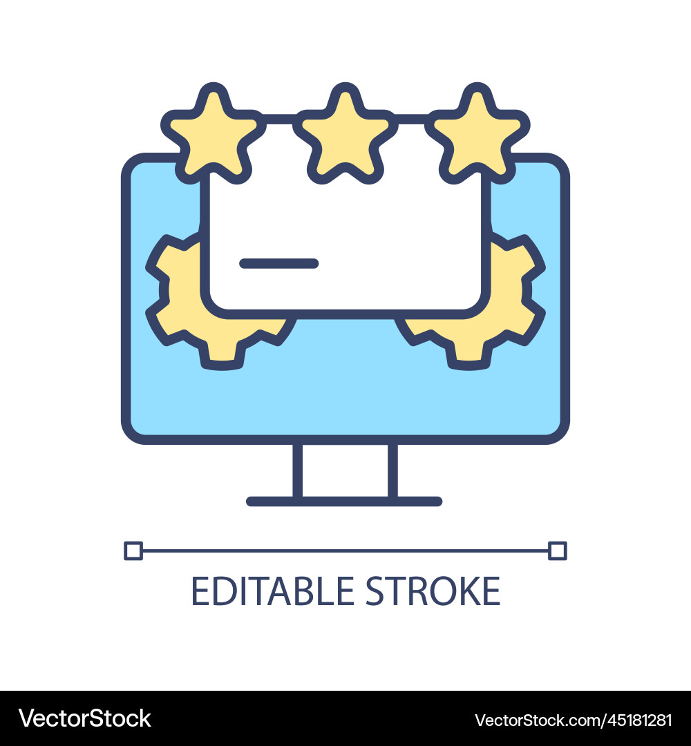 Building review website rgb color icon Vector Image