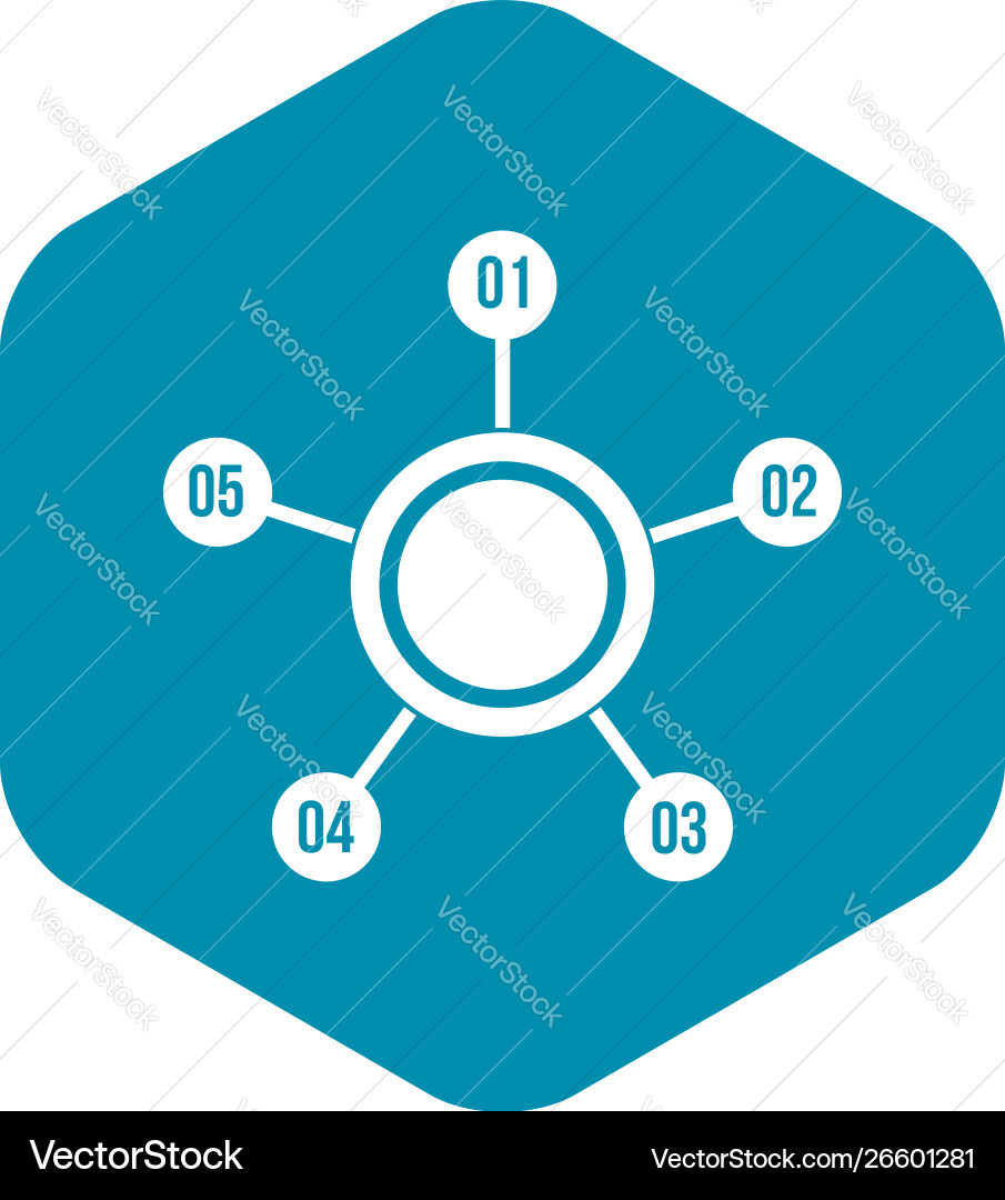 Circle chart with numbers icon simple style Circle chart with numbers icon simple style vector image