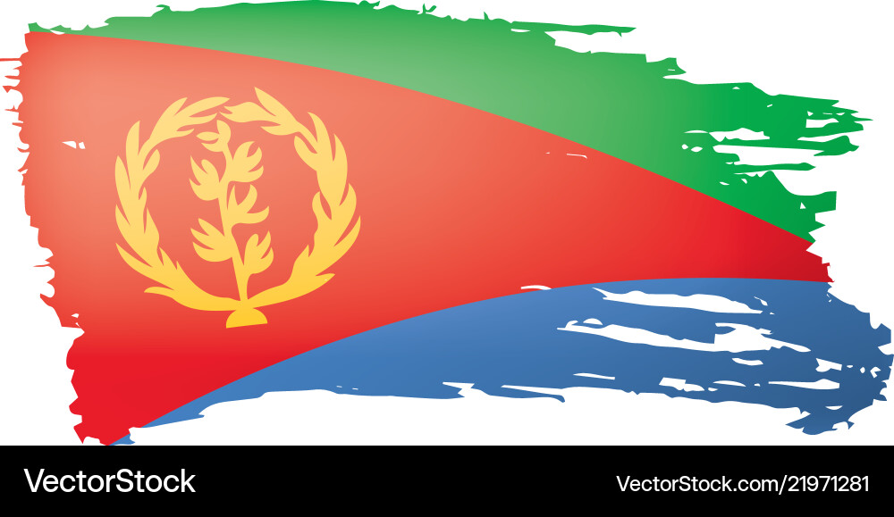 Eritrea flag on a white Eritrea flag on a white vector image