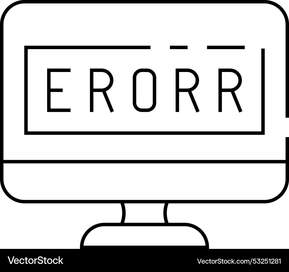 Error operating system line icon Error operating system line icon vector image