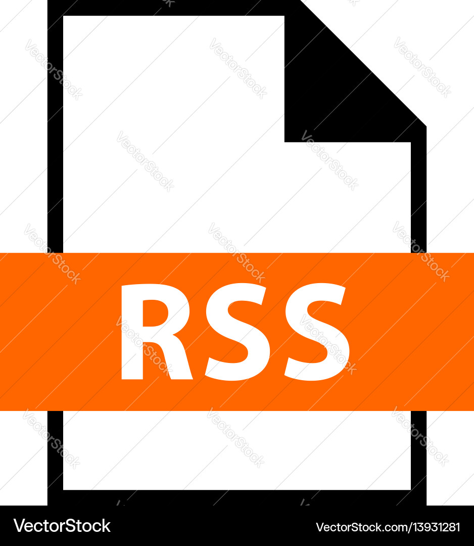 File name extension rss type vector image