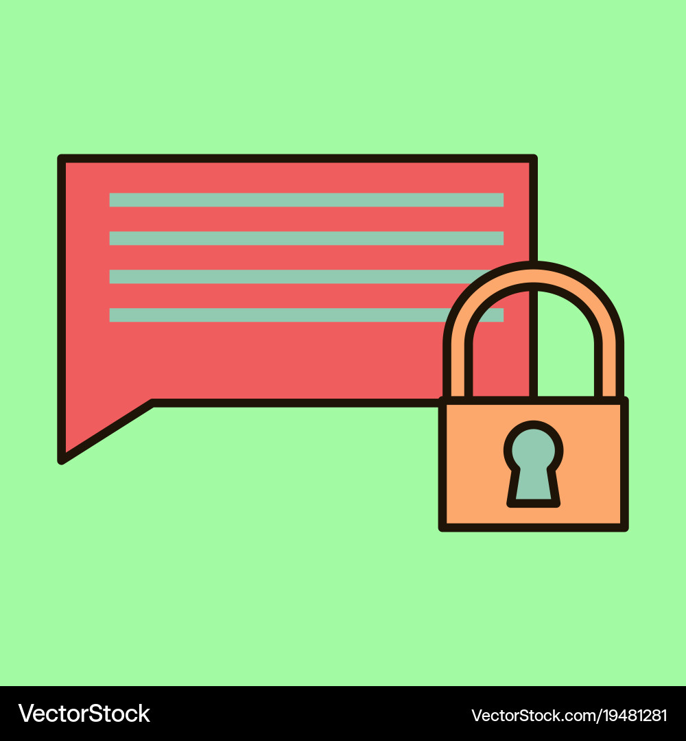 Flat spam outline symbol on background block Vector Image