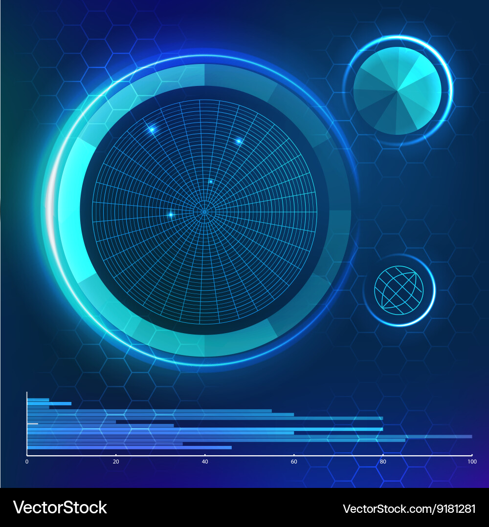 Futuristic HUD Interface Elements vector image