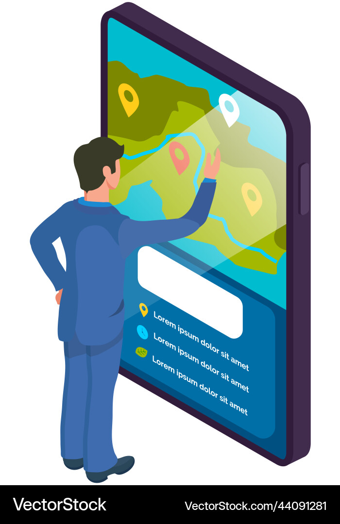 Gps navigation in smartphone tracking with mobile Gps navigation in smartphone tracking with mobile vector image