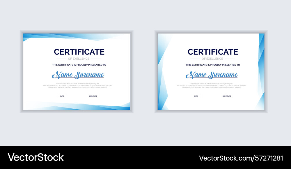Gradient modern certificate template design Gradient modern certificate template design vector image