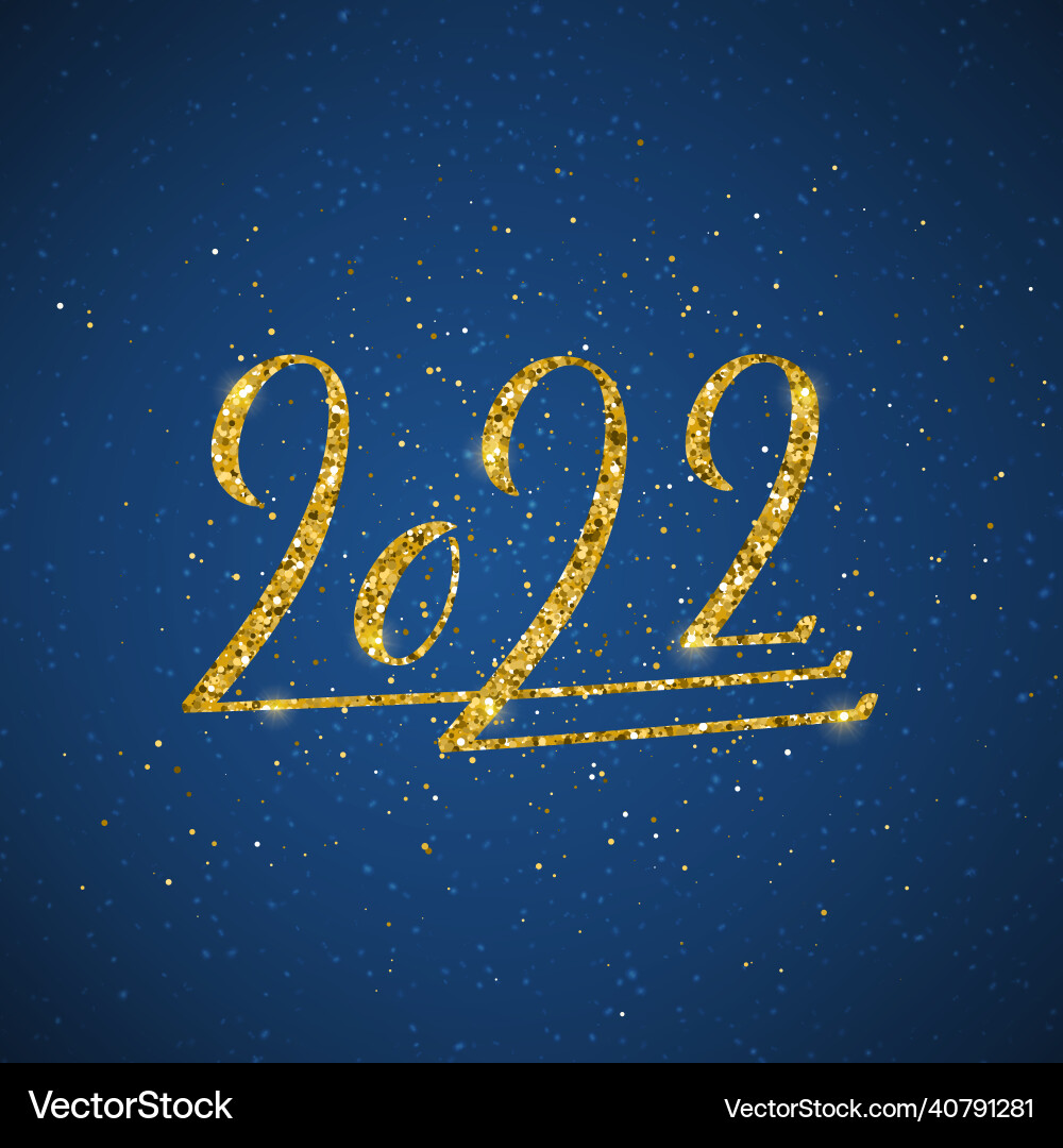 Happy new 2022 year poster with lettering Happy new 2022 year poster with lettering vector image