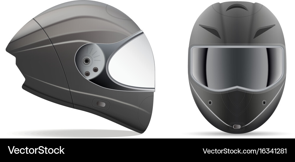 High quality light gray motorcycle helmet front Vector Image