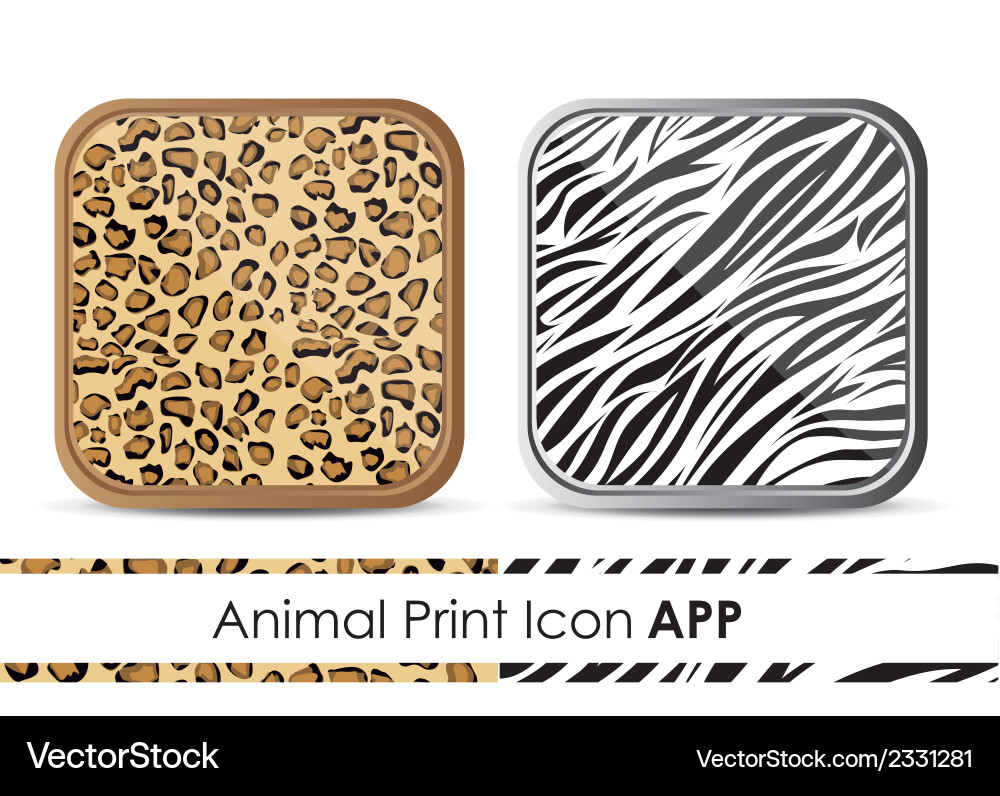 Icon for application with animal print patterns vector image
