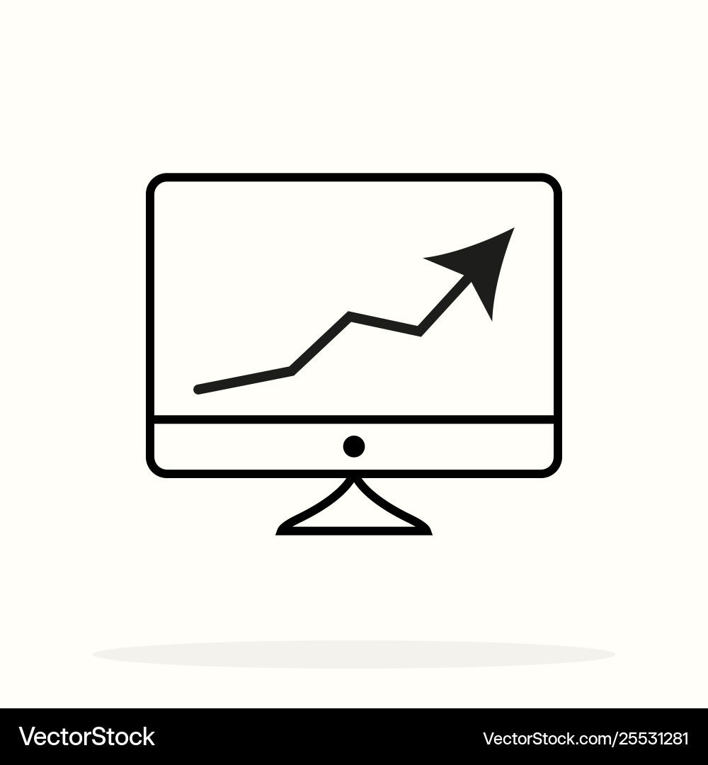 Monitor icon line pc computer Monitor icon line pc computer vector image